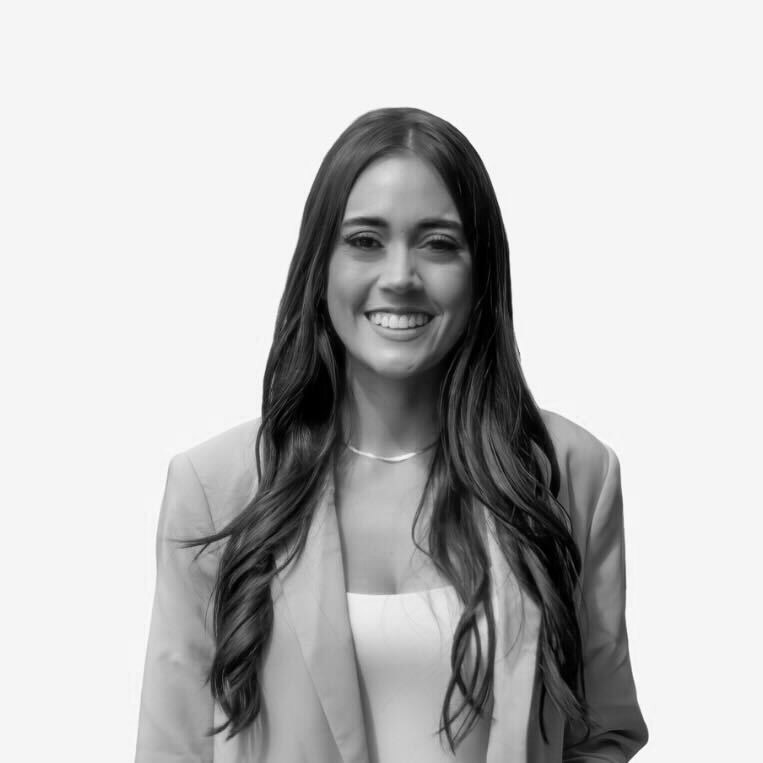 A balck and white headshot of Alexandra Kerekes