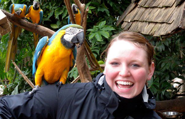 Jodie with parrot