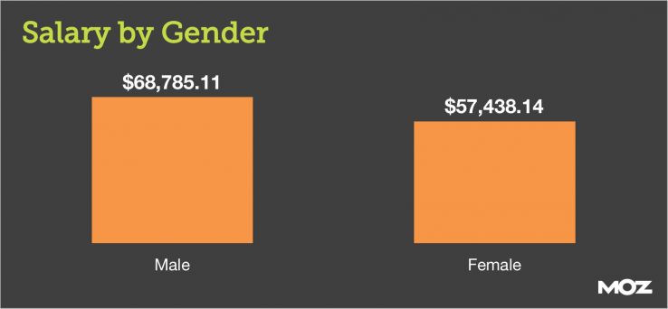 Salaries in online marketing by gender