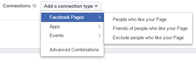 Selecting Facebook Ad Connection Type